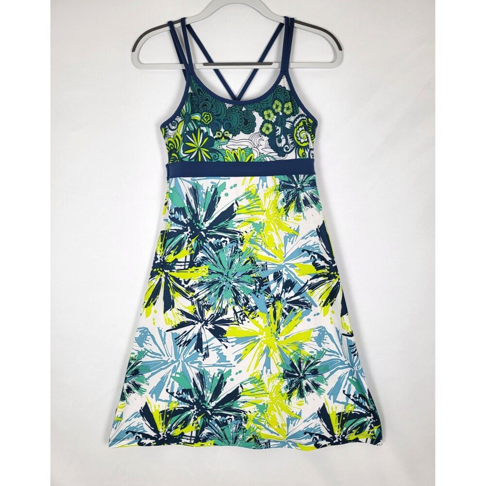 Prana Sonja Athletic Dress Womens Small Tropical Sunburst Strappy